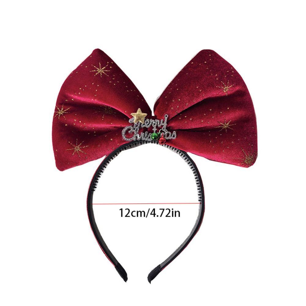 Star Christmas Hat Headband Sequin Christmas Children Hair Clip Cute Bowknot Hair Hoop  Children's