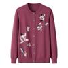 Warm Plus Size Jacquard Wool Cardigan for Middle-aged and Elderly Women