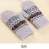 Fashion women's double-layer thickened thermal bag mittens, autumn and winter outdoor boys and girls couple rabbit wool gloves