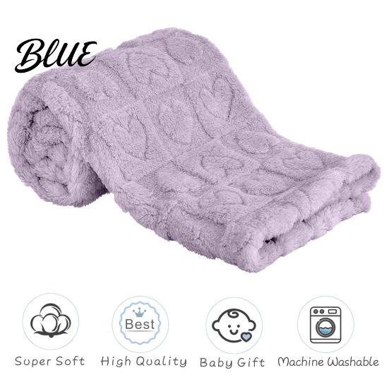 Love Themed Throw Solid Color Soft Touch Fluffy Plush Blanket Baby Heat Pattern All Season