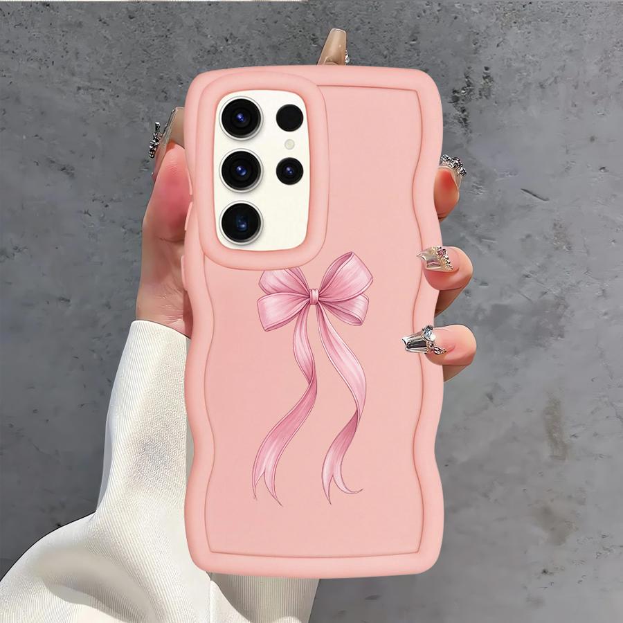 Case for Samsung Galaxy S22 Ultra S23 Plus S24 S20 FE S25+ S21 S24+ S25 Soft Phone Cover Fashion Pink Bow