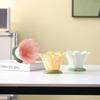Handmade Flower Candle Holder Painted Aromatherapy Candle Cup  Dining Table Decoration