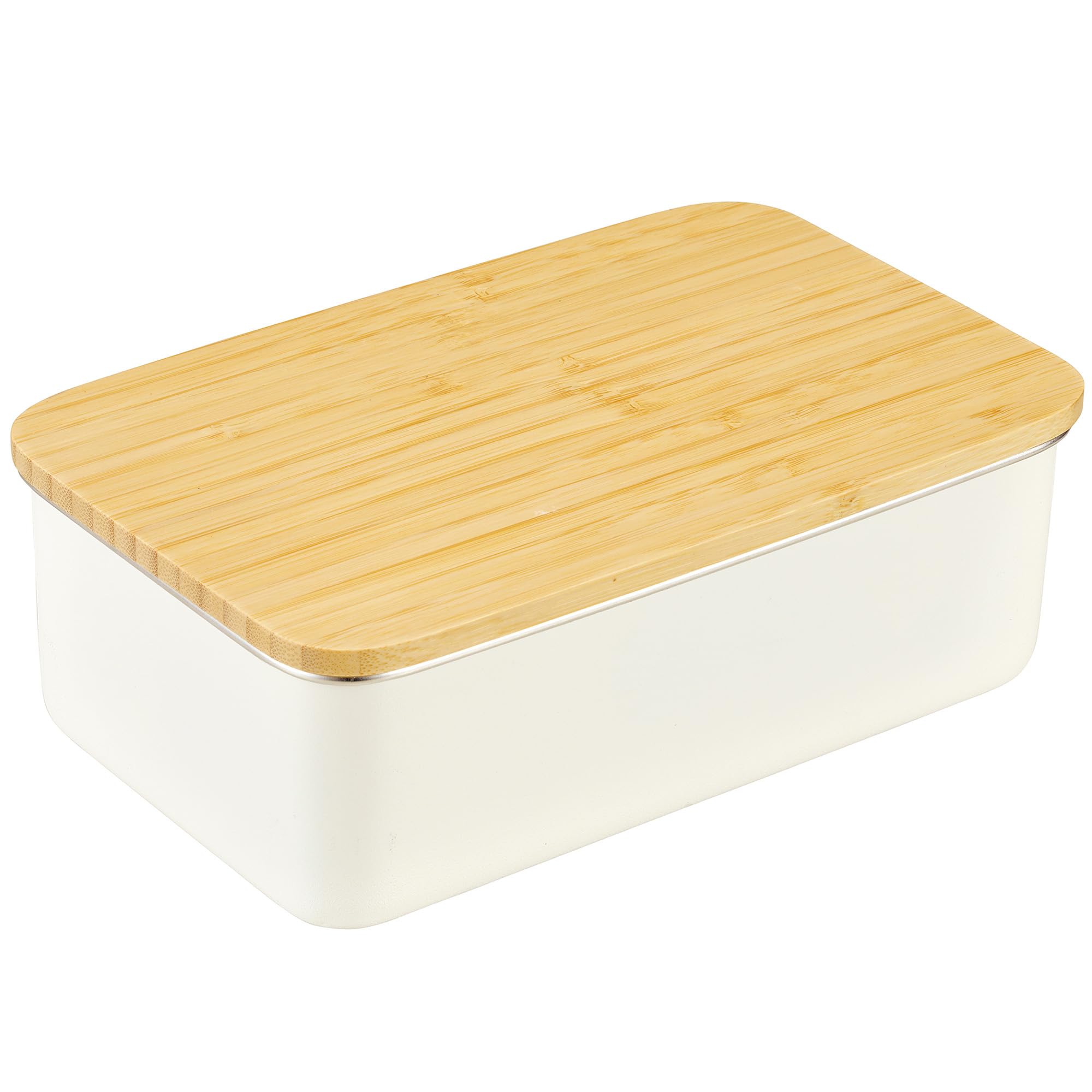 

Nonoji Stainless Steel Rectangle Lunch Microwave and Dishwasher Stylish and with Natural Wood White Box, Safe, Simple, Lid, белый