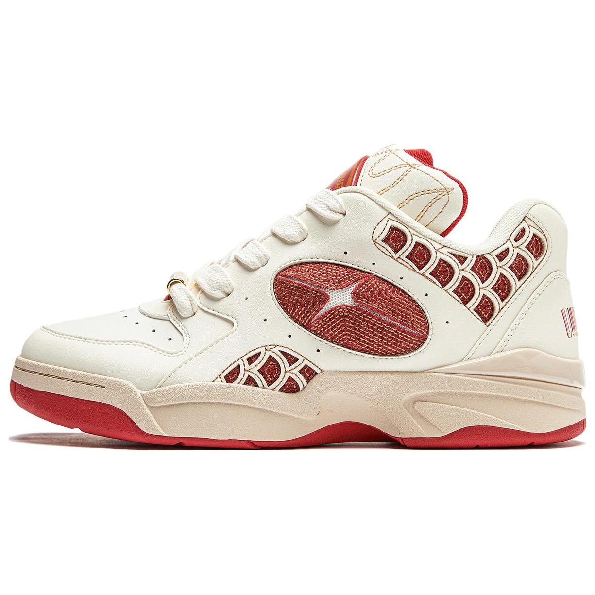 

Новые кеды LiNing Shooting Star с низким верхом, устойчивые к скольжению, повседневные, унисекс, бежево-красные AZGU025-3 42