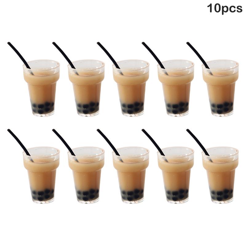 

10Pcs Dollhouse Mini Pearl Milk Tea Drink Straw Cup Dollhouse Simulation Miniature Food Model Home Decor Mini Food Toy Model