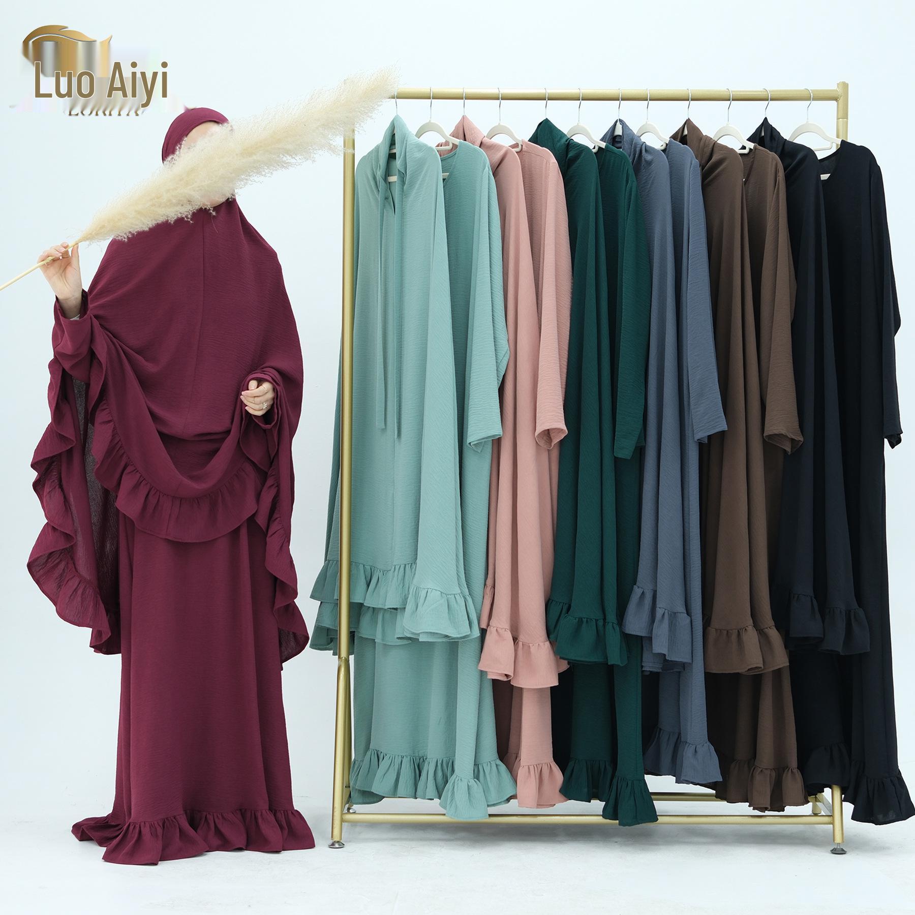 

Loriya 2025 Solid Color Dress with Large Headscarf LR972 Medium