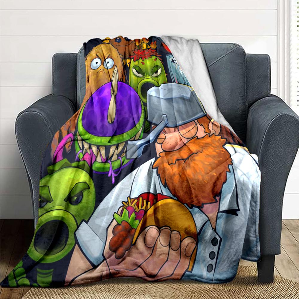 Plants Vs. Zombies Blanket Warmthful Decor Suitable for Livingroom Chair Picnics for All Occasions Modern Unique Gift for Family and Friends Camping