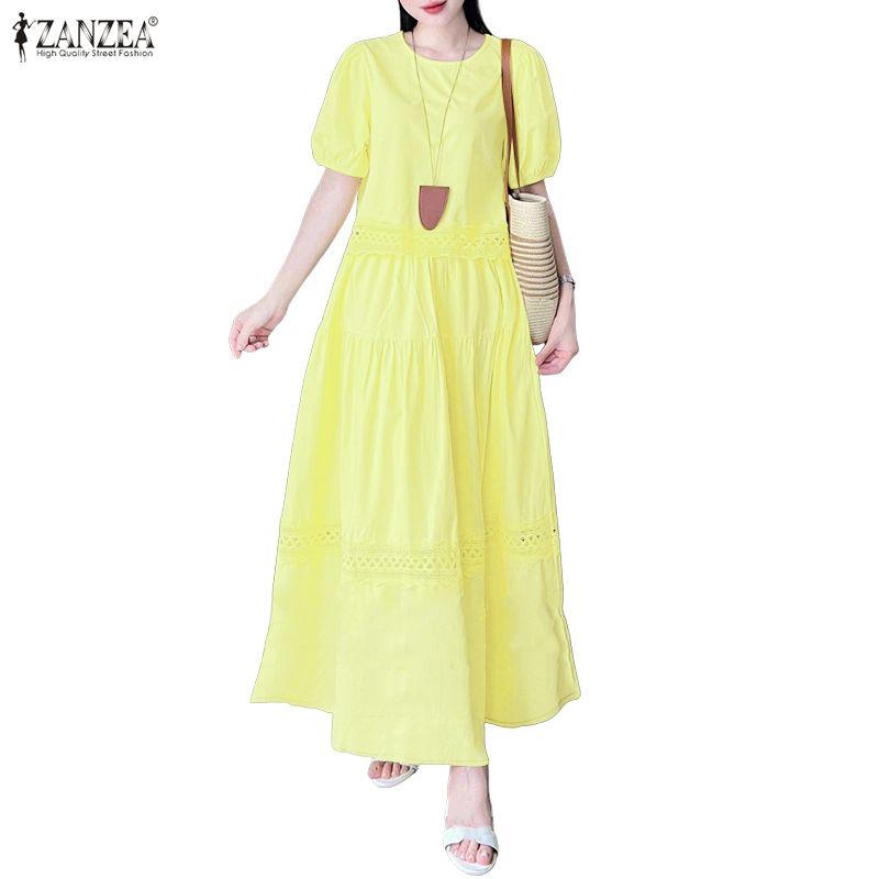 ZANZEA Conjunto de duas peças de blusa de manga curta e saia longa para mulheres