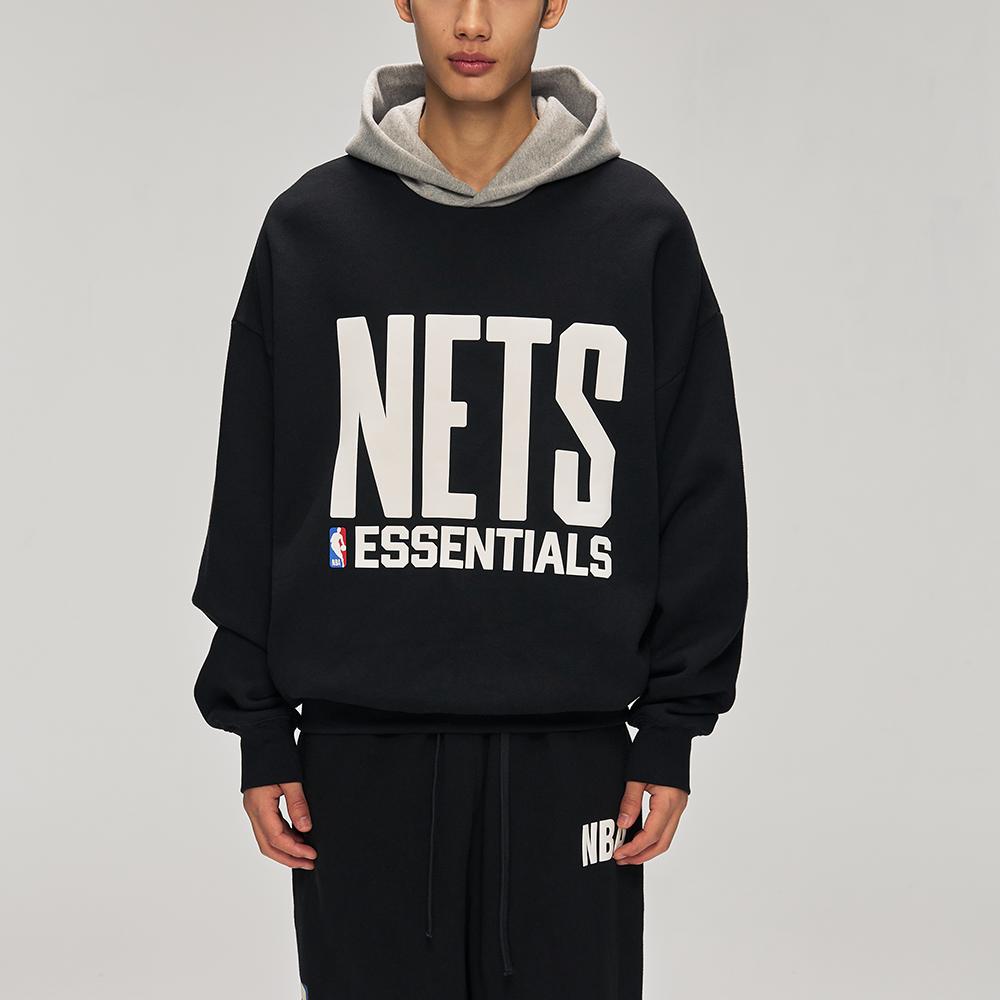 Fear of God Essentials Nets Sport Hoodie Black/Warm Heather Men Tops 192NB256424F