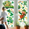 119PCS St Patricks Day Window Clings,Reble St Patricks Day Decorations,Double Sided Green Shamrock Window Clings,Irish Static Saint Patrick's