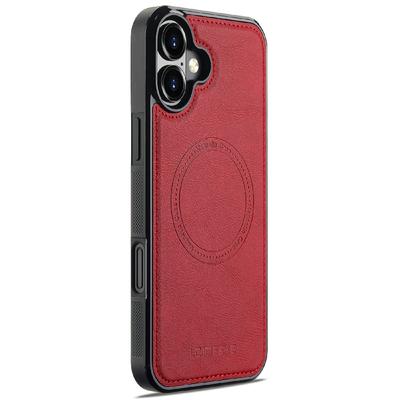 LC.IMEEKE Für iPhone 16 Plus Magnetische Hülle Kompatibel mit MagSafe Leder+TPU Rückseite