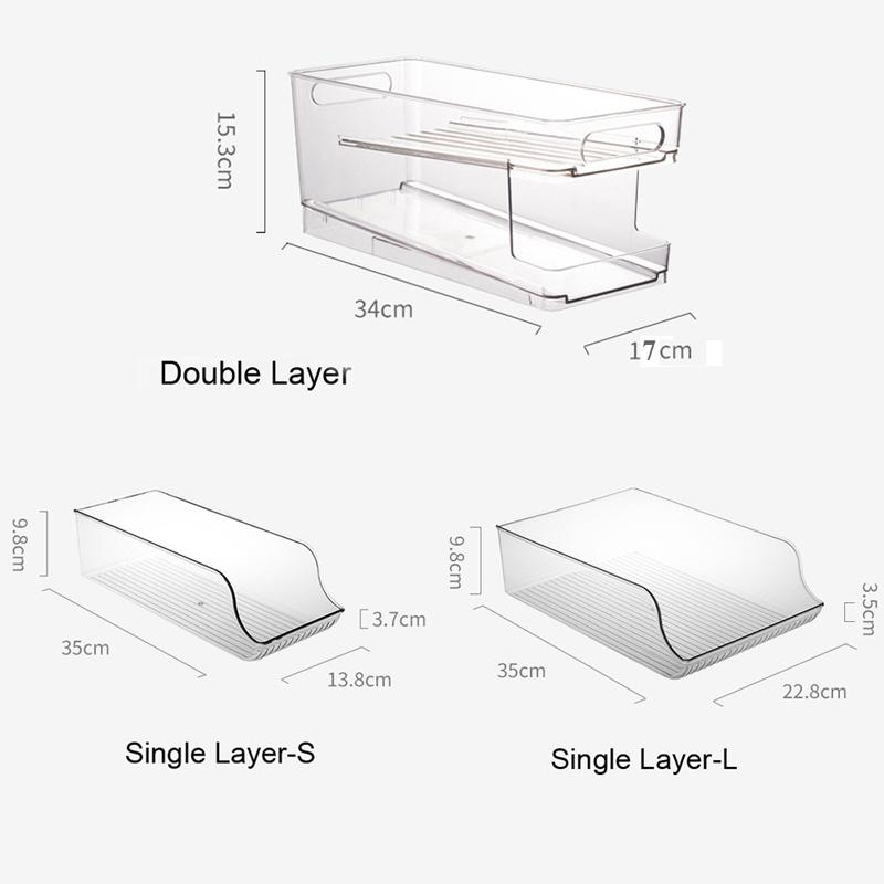 Fridge Storage Organizer Bins Can Drink Holder For Fridge Kitchen Refrigerator Storage Rack Container Kitchen Cabinet Storage