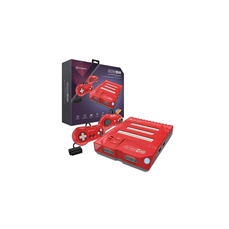 Hyperkin N 3 HD 3-in-1 Gaming Console for NES, Super Famicom, and Genesis/Mega Drive (Jasper Red) - Super NES
