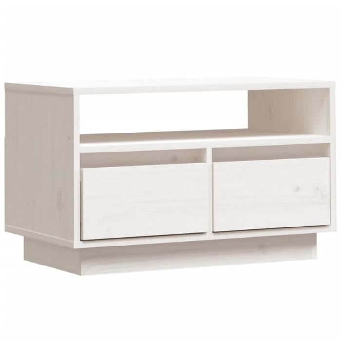 VidaXL Meuble TV Blanc 60x35x37 cm Bois de pin massif 813426