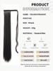 Synthetic Ponytail Hair Extension Clip in Fake Wig Hairpiece Blonde Wrap Around Pigtail Long Smooth Overhead Pony Tail