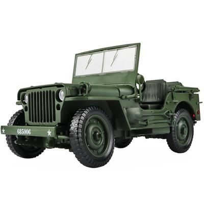 1/18 Willys GP Alloy Car Model Diecast Toy Vehicle High Simitation Sound and Light Cars Toys for Children Kids Xmas Gifts