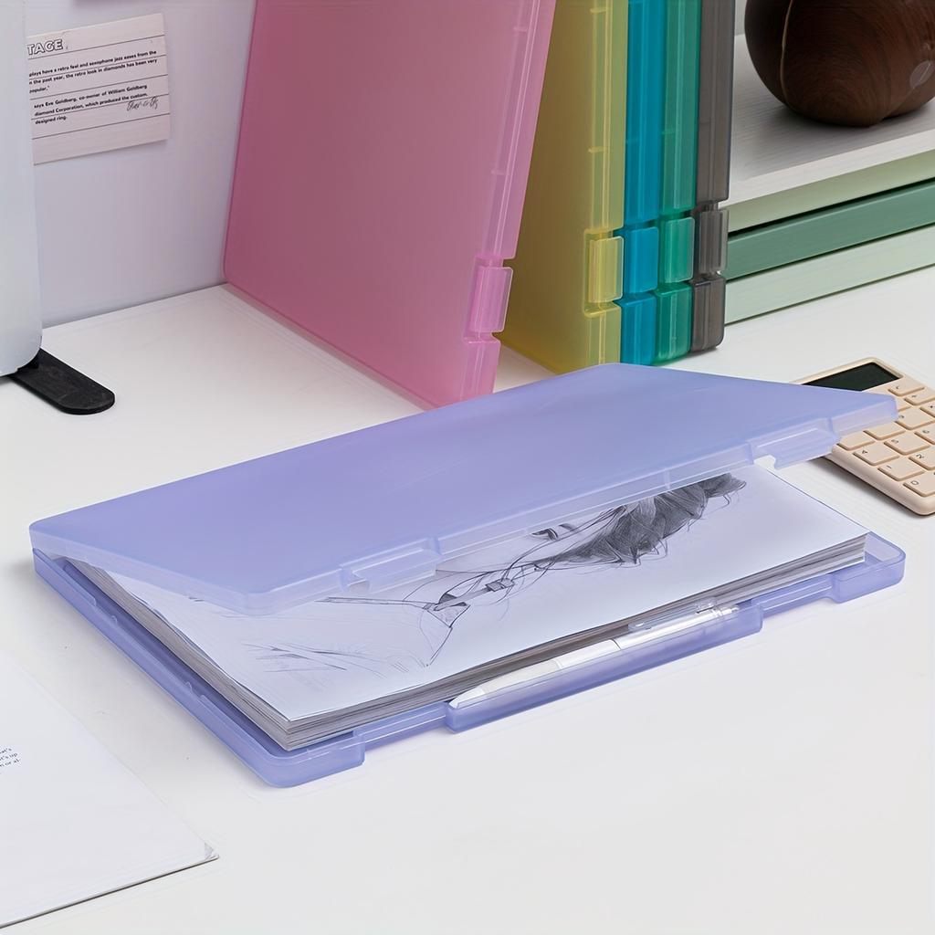 1pc A4 File Box Without Clips Writing Board, 2-in-1 A4 Document and Photo Storage Box, Portable Organization Tool for Office