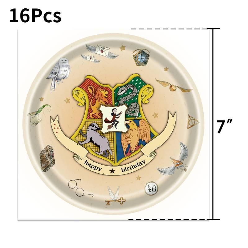 

Волшебная одноразовая посуда для вечеринки в стиле Гарри Поттера для детских праздников по случаю дня рождения 16pcs*Plate 18cm