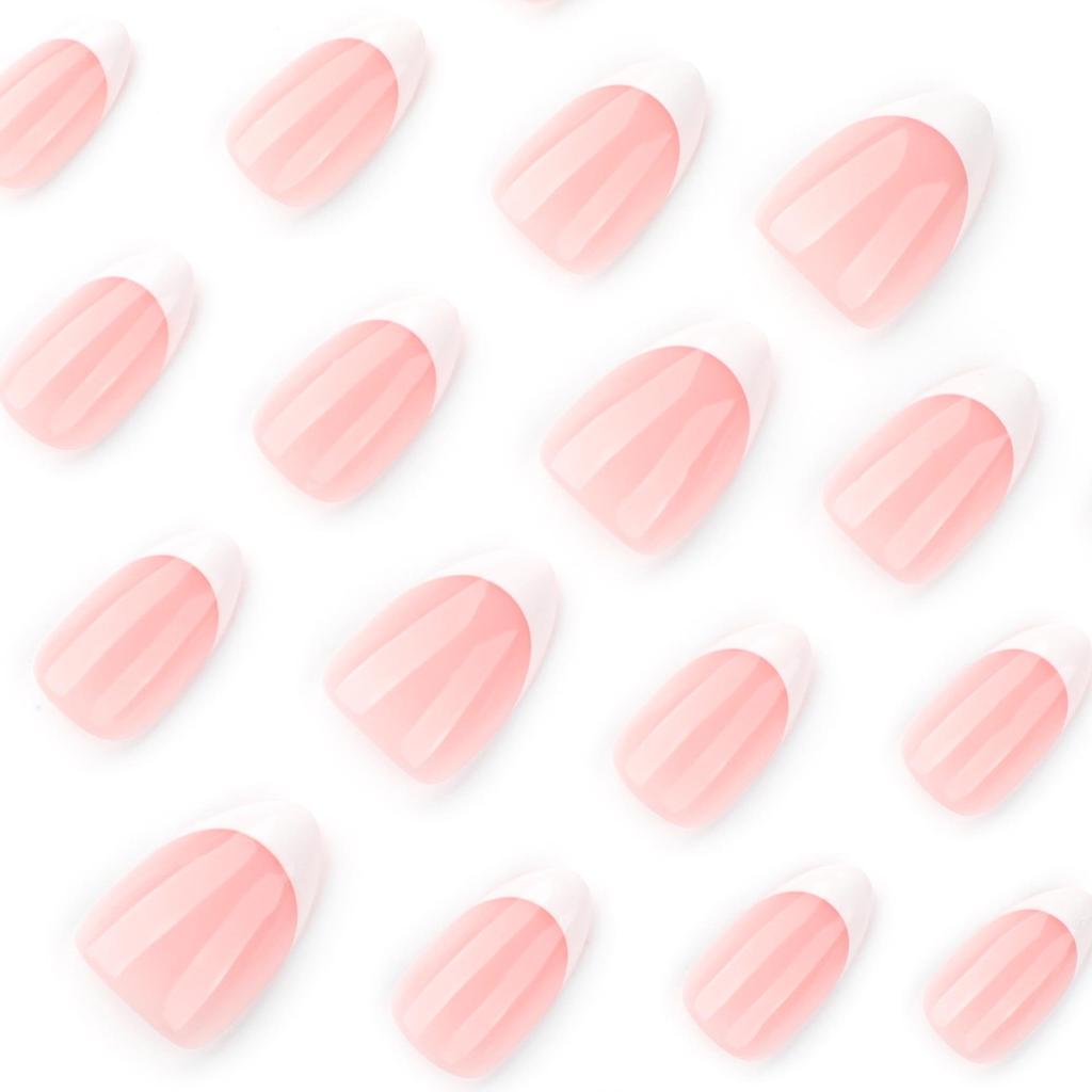 Minimalist Classic French White Tip Short Almond Fake Nails - Hot Selling Wearable Nail Tips