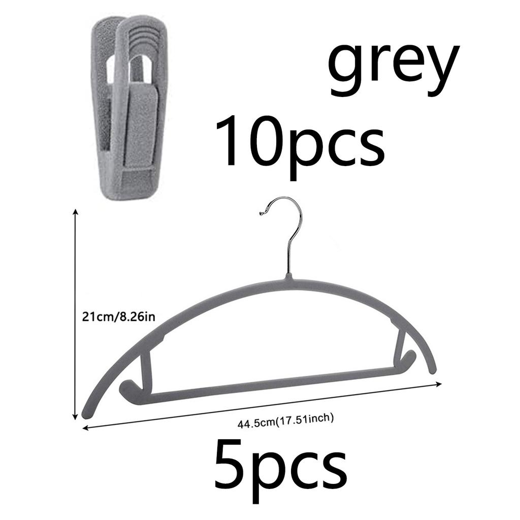 5 sets Velvet skirt hanger with clip, ultra-thin anti slip and space saving hanger suitable for pants, skirts, jeans, dresses