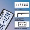 2PCS Premium Matte Black License Plate Frames, 2 Holes Solid Rust-Free Stainless Steel, Rattle-Free Heavy Duty License Plate Bracket Holder,