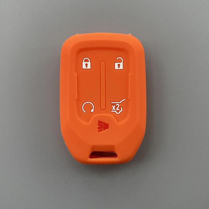 Silicone Car Key Cover Case Fob For Chevrolet Suburban Silverado GMC Terrain Yukon Tahoe Sierra Smart Auto Accessories Key Ring