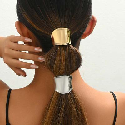 Korean Metal Irregular Hair Bands Concave-Convex Lava Hairpin for Women Retro Ponytail Holder Hairpin Headbands Hair Accessories