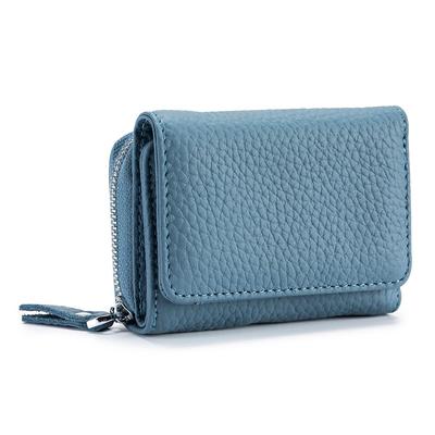 [YUNQIUZORI] Women's Leather Wallet, Simple and Fashionable Short Leather Trifold Mini Wallet, RFID Scan-Proof Wallet, Large Capacity Multifunctional