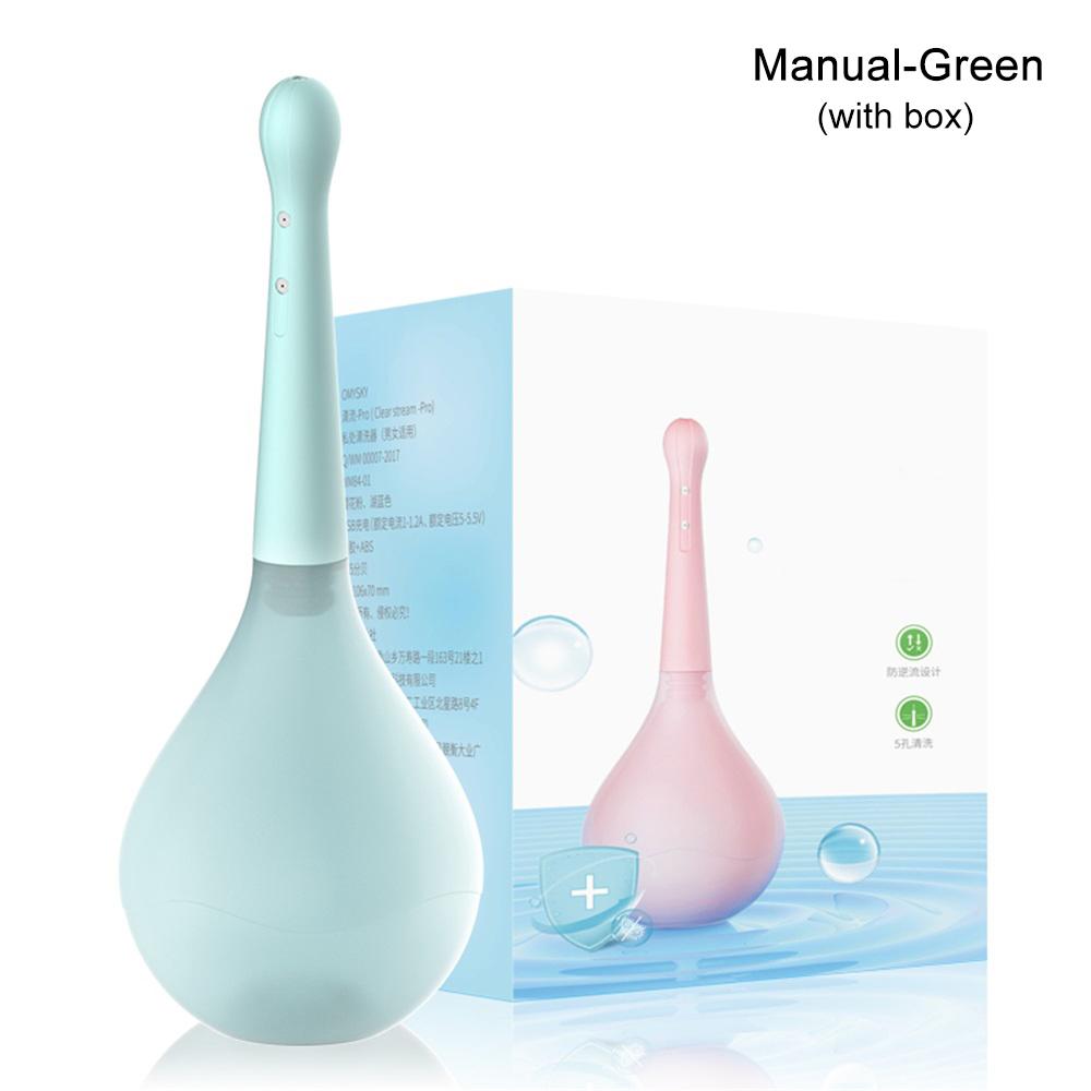 Fully Automatic Enema Cleaning Container Vagina & Anal Cleaner Douche Bulb Design Silicone Health Tool Sex Toys For Woman/Man