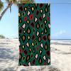 Modern Boho Colorful Print Beach Towel Abstract Paint Splash Geometric Towel Soft Absorbent Quick Dry Towel