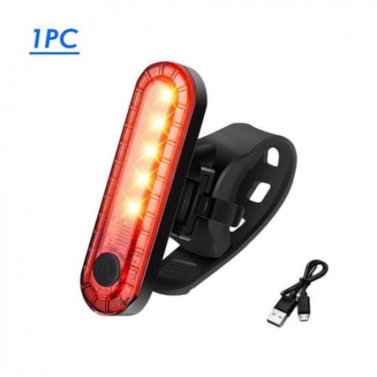 LED USB Rechargeable Bike Tail Light Bicycle Safety Cycling Warning Rear Lamp 1PC