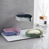 Wall-mounted Double Layer Soap Holder Punch-Free Draining Soap Storage Rack Soap Dishes  Shower