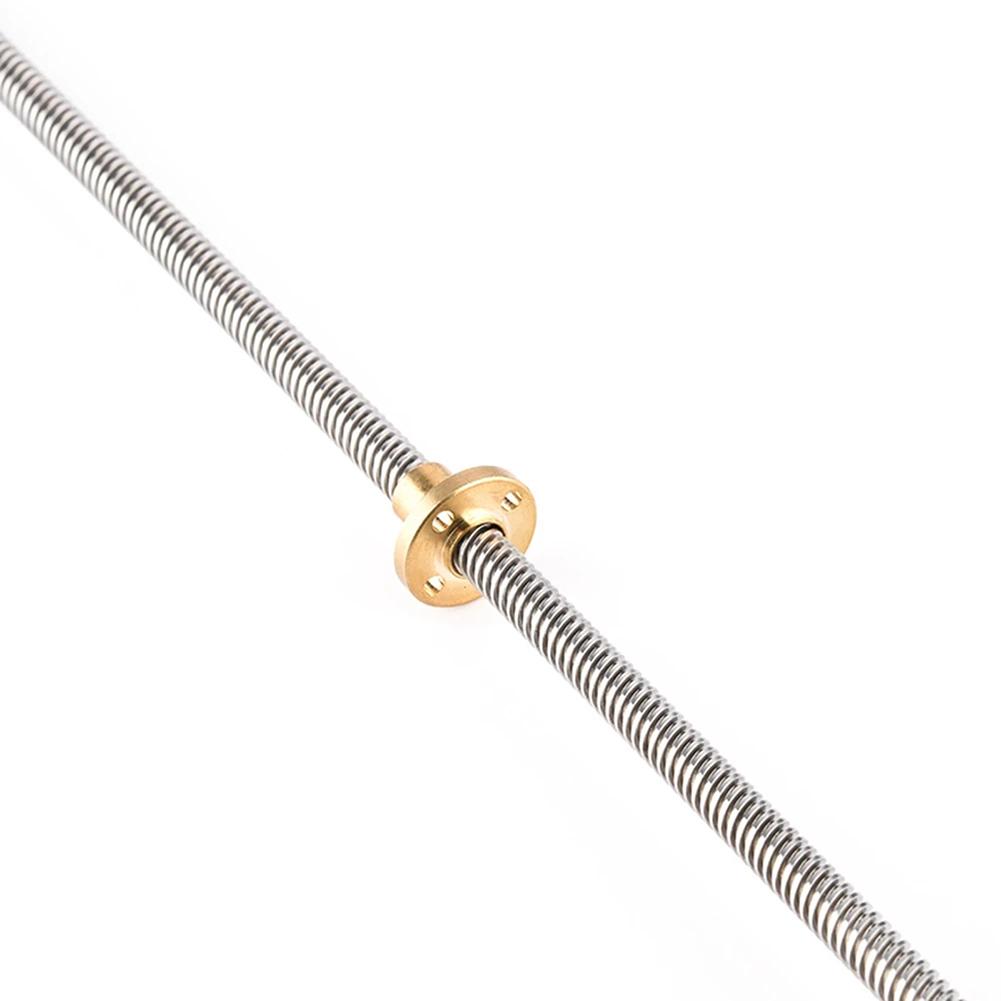 T8 Stainless Steel Trapezoidal Leads Screw Rod High Strength 3D Printer Metal Screw Rod For Industrial Machinery