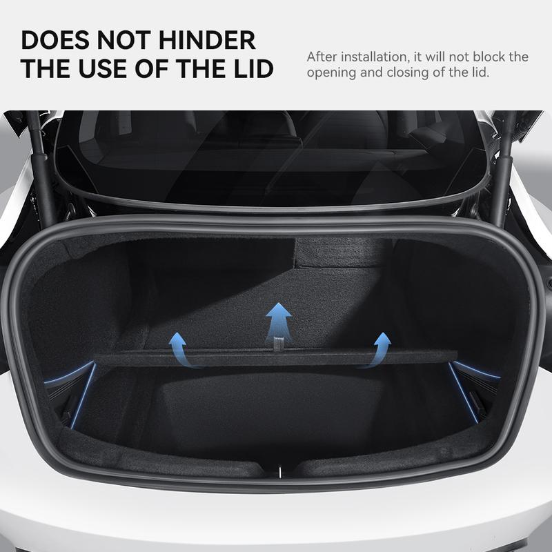 YZ For Tesla Model 3 highland 2024-2025 Rear Trunk Left Side Storage Box with Cover Tail Boot Partition Stowing Accessories