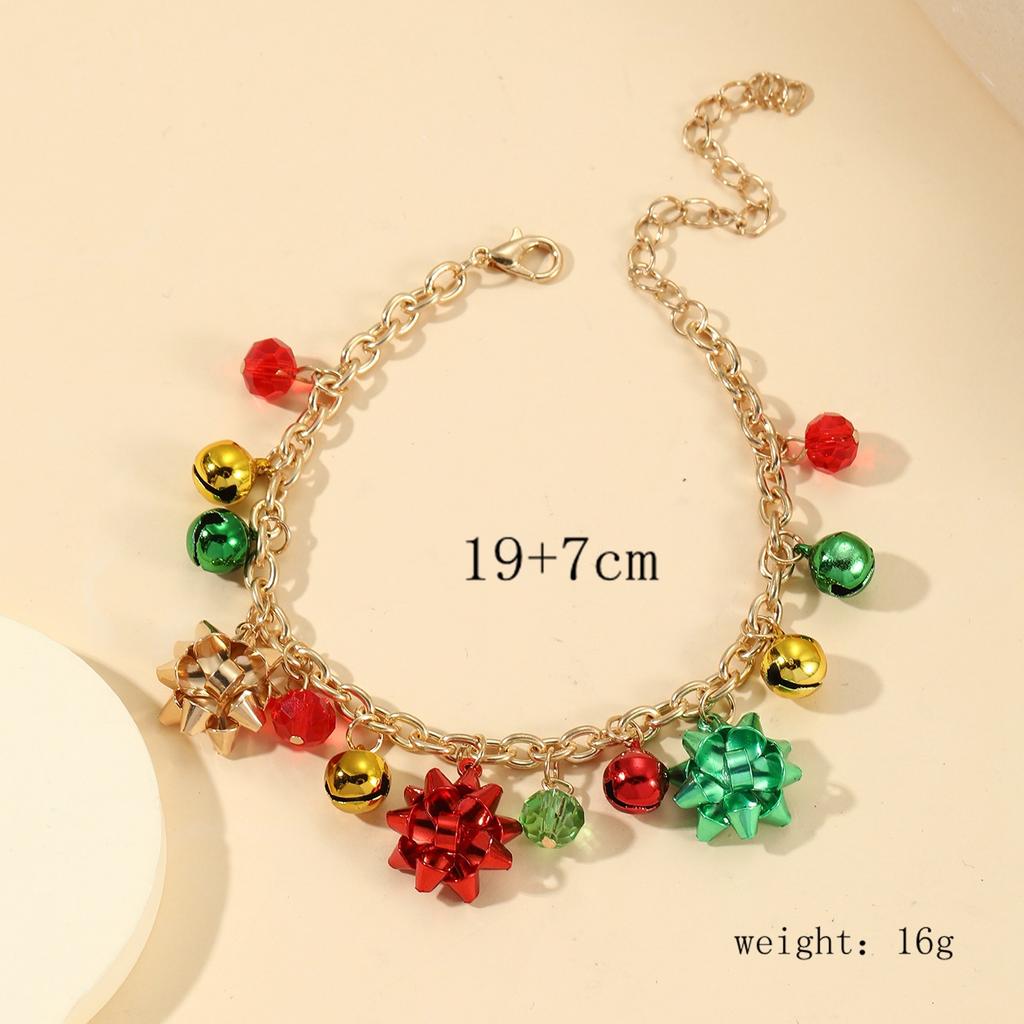Christmas Bracelet, Colorful Bells, Flowers, Santa Claus Versatile Woven Necklace