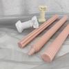 Long Pole Stripe Christmas Candle Mold Soap Making Large Cylinder Rib Church Party Handmade DIY Craft Clay Candle Making
