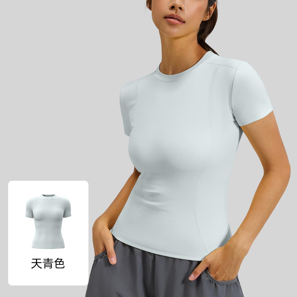 Women's Fashionable Lightweight Athletic Yoga Top, Short-Sleeve Running And Fitness T-Shirt For Summer