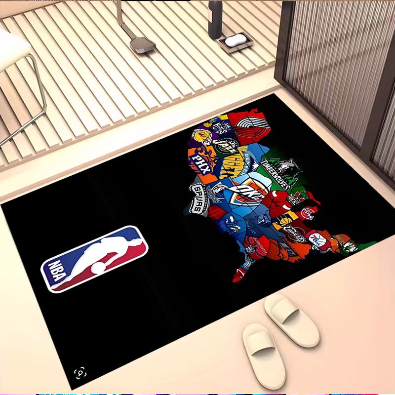 NBA Print Rug, Washable Floor Carpet, For Entryway Dorm Laundry Room Office Study, Home Decor Birthday Christmas Gift