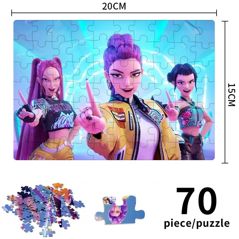 Hot 7 Styles Anime Demon Hunters Theme Board Game Toys Rumi Mira Zoey Huntrix Character Pattern Puzzle Kids Surprise Gifts