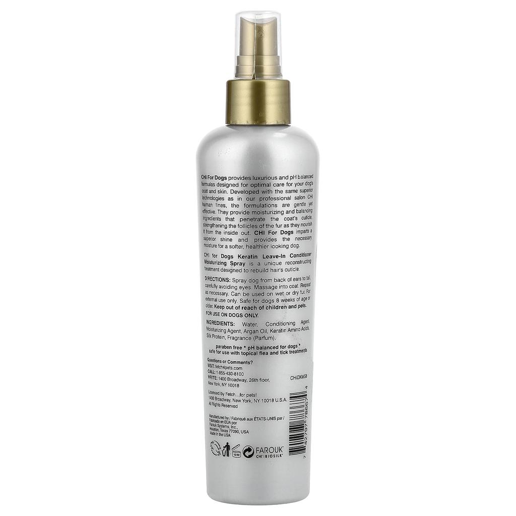 CHI für Hunde, Keratin Leave-In Conditioner Feuchtigkeitsspray, für Hunde, 8 fl oz (237 ml)