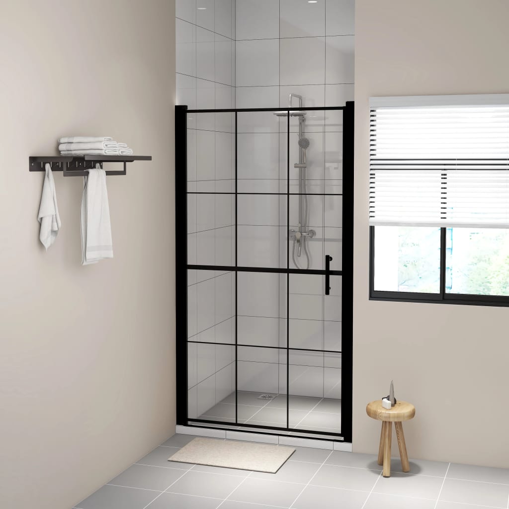 Vidaxl Shower Door, Tempered Glass, 100X178 Cm, Black