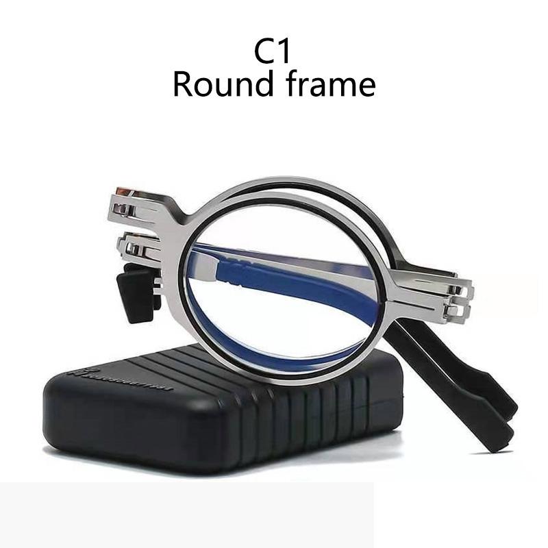 Portable Folding Reading Glasses Women Men Anti-Blue Light Ultra Thin Computer Sticky Phone Spectacles Ultra-Thin Glasses Case