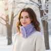 Double-sided Winter Knitted Scarf Solid Color Warm Neck Warmer Fashion Fleece Muffler  Women