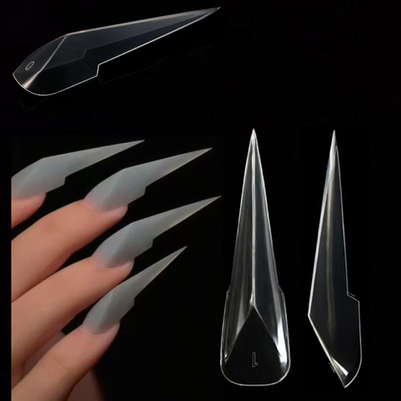 70PCS Nail Extension Dual System 3D Dragon Claw Forms Full Cover Acrylic Gel Builder Flexible Tips for Women Beauty Salon