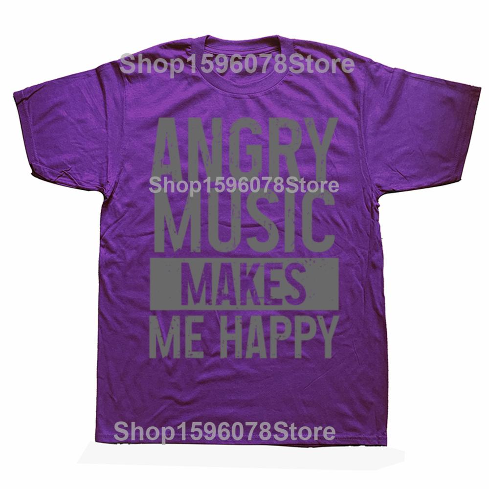 Funny Angry Music Heavy Metal 100 Cotton Tshirts Men Fashion Print Tshirt Loose Oversized Streetwear Hip Hop Unisex T Shirt