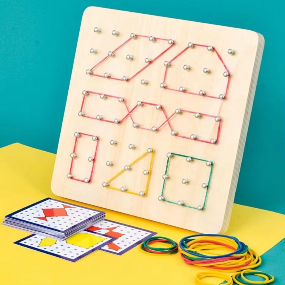 Graphics Geometry Puzzle Nail Board Geometric Shape Geometry Educational Toy  Children Toddler
