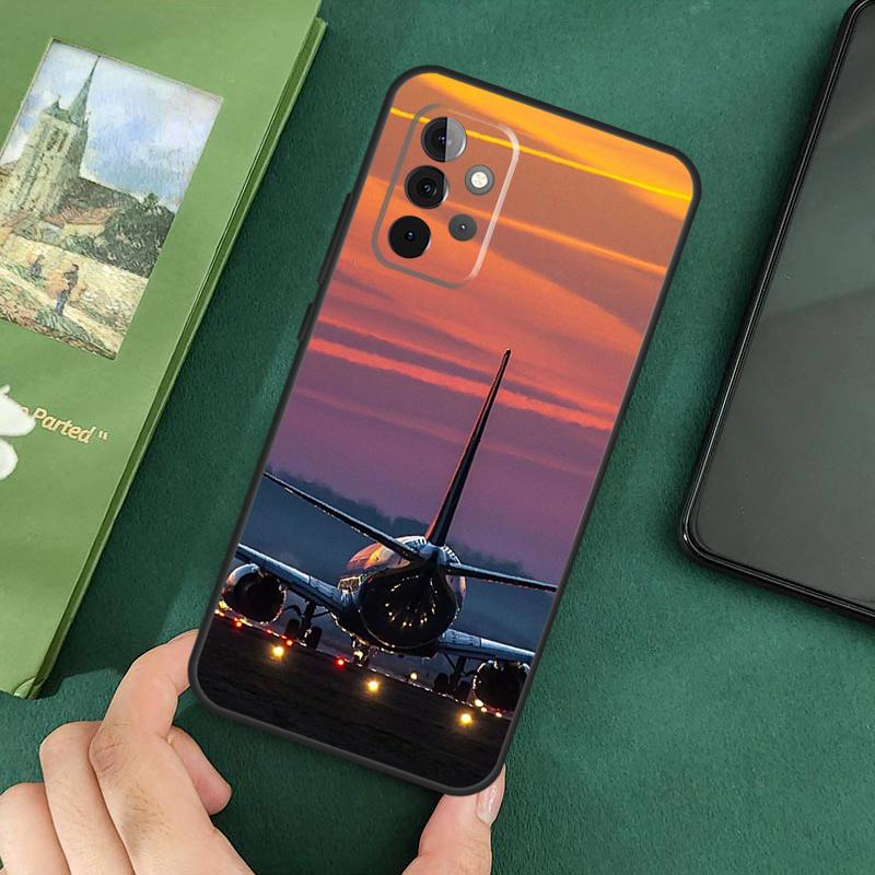 Aircraft Airplane Fly Travel Case For Samsung Galaxy A54 A12 A22 A32 A52 A72 A52S A14 A70 A51 A71 A33 A53 A73 Cover
