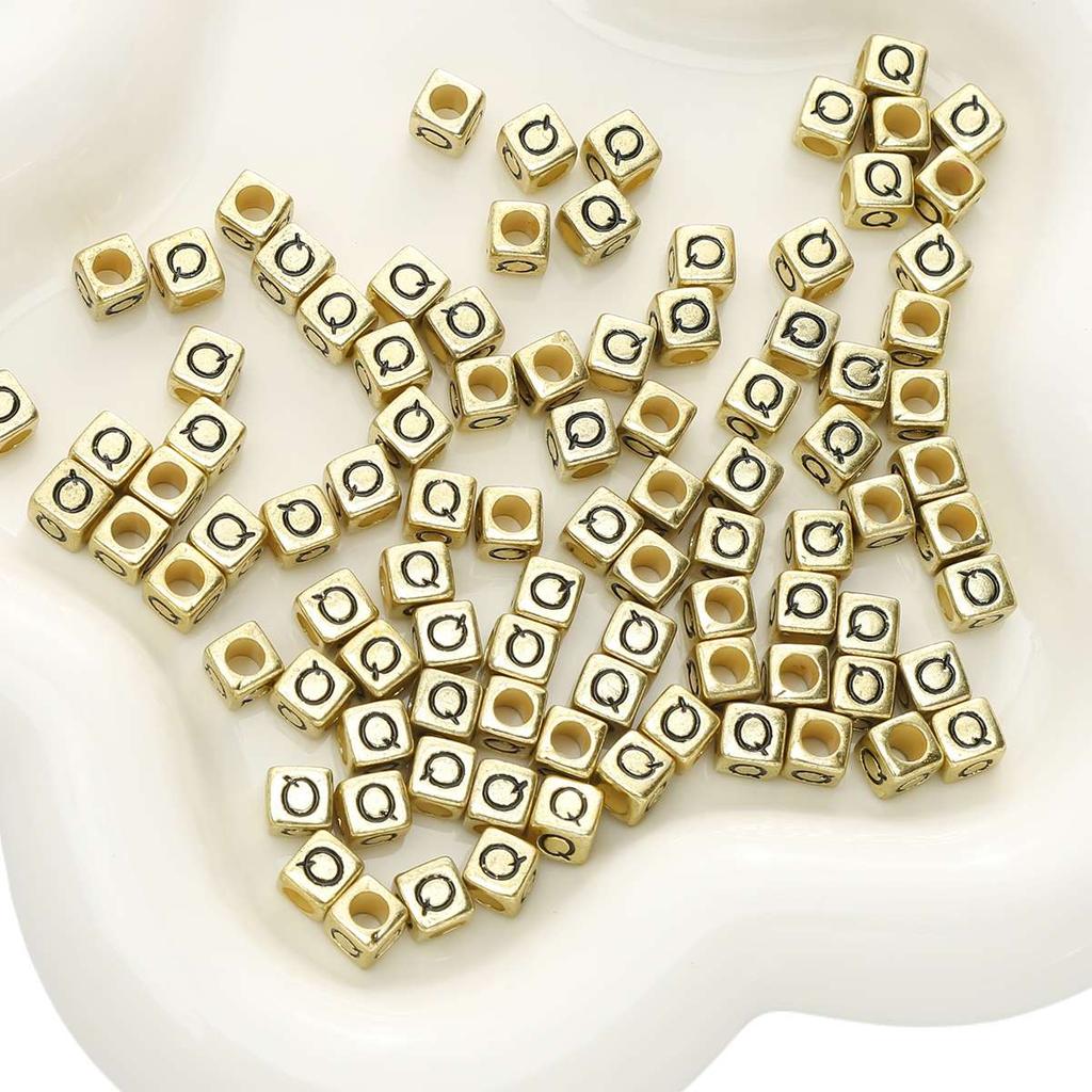 50 pz 6mm Cubo Quadrato Acrilico Fai da Te Perline Lettere Alfabeto A-Z Lettere Inglesi Per Braccialetto Collana Gioielli