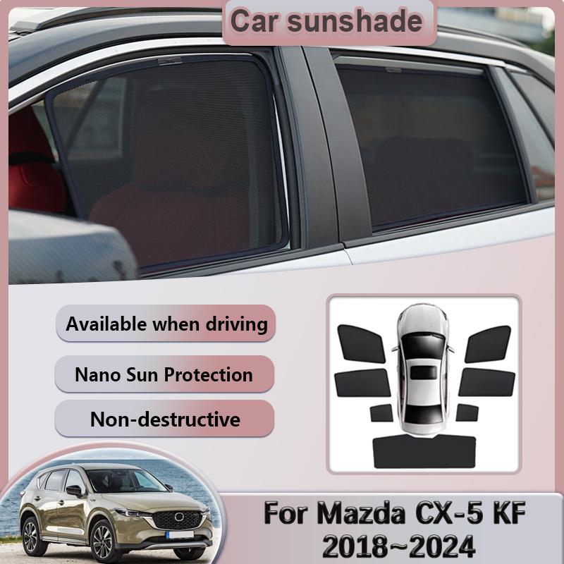 For Mazda CX-5 KF MK3 2018~2024 Car Sun Visors Mesh Sunshades Side Window Magnetic Privacy Curtains Shading Auto Accessories