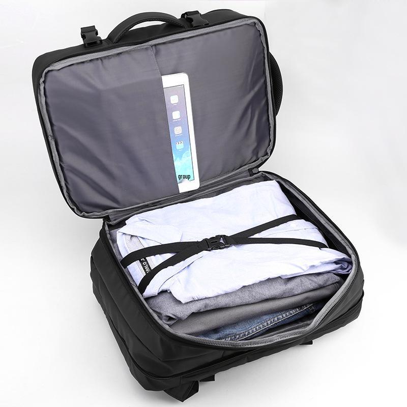 Men's Fashionable 17-Inch Laptop Travel Backpack - Business Commuter, High-End Feel, Large Capacity Double Shoulder Bag